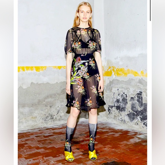 No 21 Numero‎ Ventuno Spring 2018 Sheer Silk Floral Sequin Dress, Sz XS - Picture 1 of 3